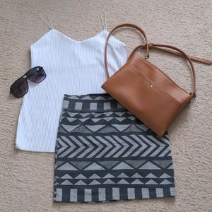 Gray printed skirt